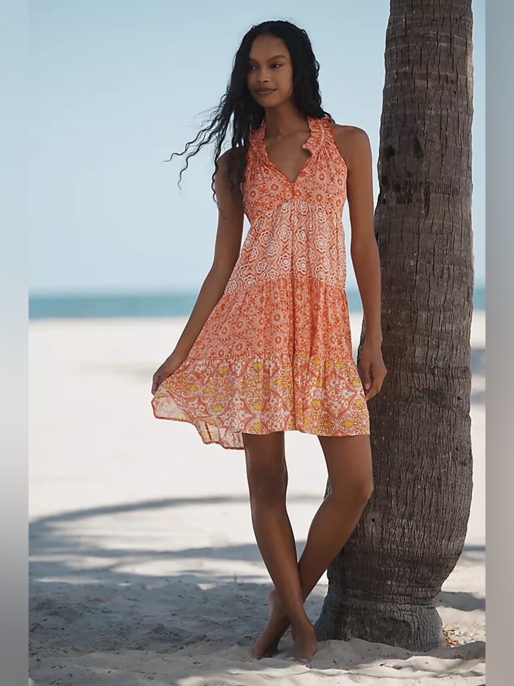 Ro’s Garden Anthropologie Floral Tiered Midi Dress Size XS NWT